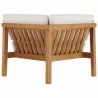 Modway Bayport Outdoor Patio Teak Wood 3-Piece Sectional Sofa Set - Natural White - Corner Chair in Back Angle - Modway Bayport Outdoor Patio Teak Wood 3-Piece Sectional Sofa Set - Natural White - Corner Chair in Back Angle