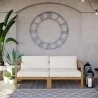 Modway Bayport Outdoor Patio Teak Wood 2-Seater Loveseat - Natural White - Lifestyle - Modway Bayport Outdoor Patio Teak Wood 2-Seater Loveseat - Natural White - Lifestyle