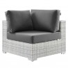 Modway Convene Outdoor Patio Corner Chair - Light Gray Charcoal - Front Angle