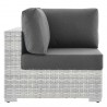 Modway Convene Outdoor Patio Corner Chair -Light Gray Charcoal - Side Angle