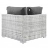 Modway Convene Outdoor Patio Corner Chair - Light Gray Charcoal - Back Angle