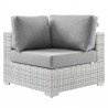 Modway Convene Outdoor Patio Corner Chair - Light Gray Gray - Front Angle