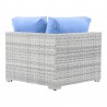 Modway Convene Outdoor Patio Corner Chair in Light Gray Light Blue - Back Angle