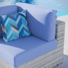 Modway Convene Outdoor Patio Corner Chair in Light Gray Light Blue - Lifestyle