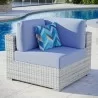 Modway Convene Outdoor Patio Corner Chair in Light Gray Light Blue - Lifestyle - Modway Convene Outdoor Patio Corner Chair in Light Gray Light Blue - Lifestyle