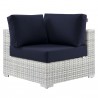 Modway Convene Outdoor Patio Corner Chair in Light Gray Navy - Front Angle