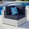 Modway Convene Outdoor Patio Corner Chair in Light Gray Navy - Lifestyle