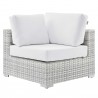 Modway Convene Outdoor Patio Corner Chair - Light Gray White - Front Angle