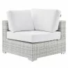 Modway Convene Outdoor Patio Corner Chair - Light Gray White - Front Angle - Modway Convene Outdoor Patio Corner Chair - Light Gray White - Front Angle