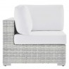 Modway Convene Outdoor Patio Corner Chair - Light Gray White - Side Angle