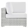 Modway Convene Outdoor Patio Corner Chair - Light Gray White - Side Angle - Modway Convene Outdoor Patio Corner Chair - Light Gray White - Side Angle
