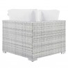 Modway Convene Outdoor Patio Corner Chair - Light Gray White - Back Angle