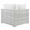 Modway Convene Outdoor Patio Corner Chair - Light Gray White - Back Angle - Modway Convene Outdoor Patio Corner Chair - Light Gray White - Back Angle