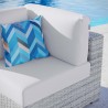 Modway Convene Outdoor Patio Corner Chair - Light Gray White - Lifestyle 2