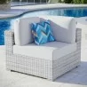 Modway Convene Outdoor Patio Corner Chair - Light Gray White - Lifestyle - Modway Convene Outdoor Patio Corner Chair - Light Gray White - Lifestyle