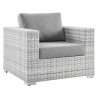 Modway Convene Outdoor Patio Armchair in Light Gray Gray - Front Side Angle