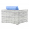 Modway Convene Outdoor Patio Armchair in  Light Gray Light Blue - Back Side Angle