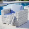 Modway Convene Outdoor Patio Armchair in  Light Gray Light Blue - Lifestyle