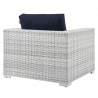Modway Convene Outdoor Patio Armchair in Light Gray Navy - Back Side Angle