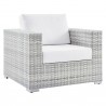 Modway Convene Outdoor Patio Armchair in Light Gray White - Front Side Angle