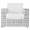 Modway Convene Outdoor Patio Armchair in Light Gray White - Front Angle
