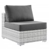 Modway Convene Outdoor Patio Armless Chair in Light Gray Charcoal - Front Side Angle