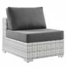 Modway Convene Outdoor Patio Armless Chair in Light Gray Charcoal - Front Side Angle - Modway Convene Outdoor Patio Armless Chair in Light Gray Charcoal - Front Side Angle