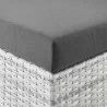 Modway Convene Outdoor Patio Armless Chair in Light Gray Charcoal - Seat Closeup Angle - Modway Convene Outdoor Patio Armless Chair in Light Gray Charcoal - Seat Closeup Angle