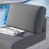 Modway Convene Outdoor Patio Armless Chair in Light Gray Charcoal - Lifestyle