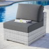 Modway Convene Outdoor Patio Armless Chair in Light Gray Charcoal - Lifestyle