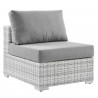 Modway Convene Outdoor Patio Armless Chair in Light Gray Gray - Front Side Angle