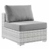 Modway Convene Outdoor Patio Armless Chair in Light Gray Gray - Front Side Angle - Modway Convene Outdoor Patio Armless Chair in Light Gray Gray - Front Side Angle