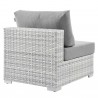 Modway Convene Outdoor Patio Armless Chair in Light Gray Gray - Back Side Angle