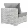 Modway Convene Outdoor Patio Armless Chair in Light Gray Gray - Back Side Angle - Modway Convene Outdoor Patio Armless Chair in Light Gray Gray - Back Side Angle