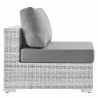 Modway Convene Outdoor Patio Armless Chair in Light Gray Gray - Side Angle - Modway Convene Outdoor Patio Armless Chair in Light Gray Gray - Side Angle