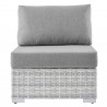 Modway Convene Outdoor Patio Armless Chair in Light Gray Gray - Front Angle