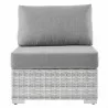Modway Convene Outdoor Patio Armless Chair in Light Gray Gray - Front Angle - Modway Convene Outdoor Patio Armless Chair in Light Gray Gray - Front Angle
