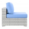 Modway Convene Outdoor Patio Armless Chair - Light Gray Light Blue - Side Angle