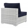 Modway Convene Outdoor Patio Armless Chair - Light Gray Navy - Back Side Angle
