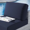 Modway Convene Outdoor Patio Armless Chair - Light Gray Navy - Lifestyle