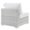 Modway Convene Outdoor Patio Armless Chair - Light Gray White - Back Side Angle