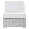 Modway Convene Outdoor Patio Armless Chair - Light Gray White - Front Angle