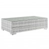 Modway Convene Outdoor Patio Coffee Table - Light Gray - Front Side Angle