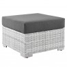 Modway Convene Outdoor Patio Ottoman in Light Gray Charcoal - Front Side Angle