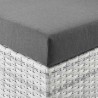 Modway Convene Outdoor Patio Ottoman in Light Gray Charcoal - Seat Closeup Angle