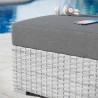 Modway Convene Outdoor Patio Ottoman in Light Gray Charcoal - Lifestyle
