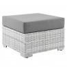 Modway Convene Outdoor Patio Ottoman in Light Gray Gray - Front Side Angle