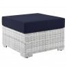 Modway Convene Outdoor Patio Ottoman in Light Gray Navy - Front Side Angle