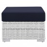 Modway Convene Outdoor Patio Ottoman in Light Gray Navy - Front Angle