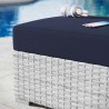 Modway Convene Outdoor Patio Ottoman in Light Gray Navy - Lifestyle